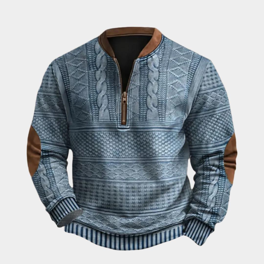 Sweat zippé en maille vintage – Confort rétro pour homme