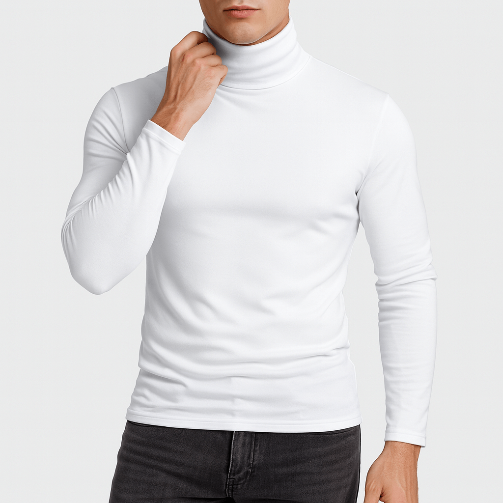 Tenue de Luxe | Slim-fit T-shirt à col roulé en coton extensible 0