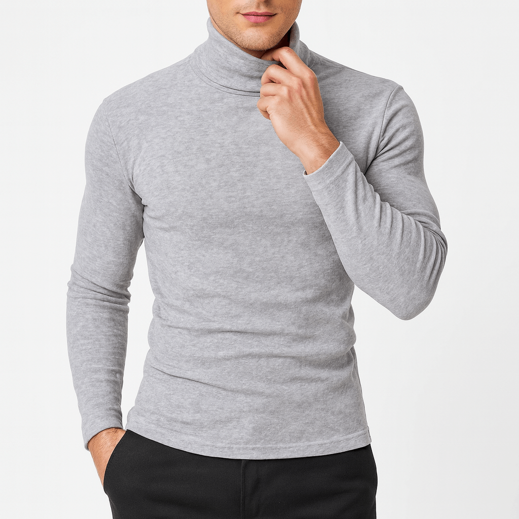 Tenue de Luxe | Slim-fit T-shirt à col roulé en coton extensible 1