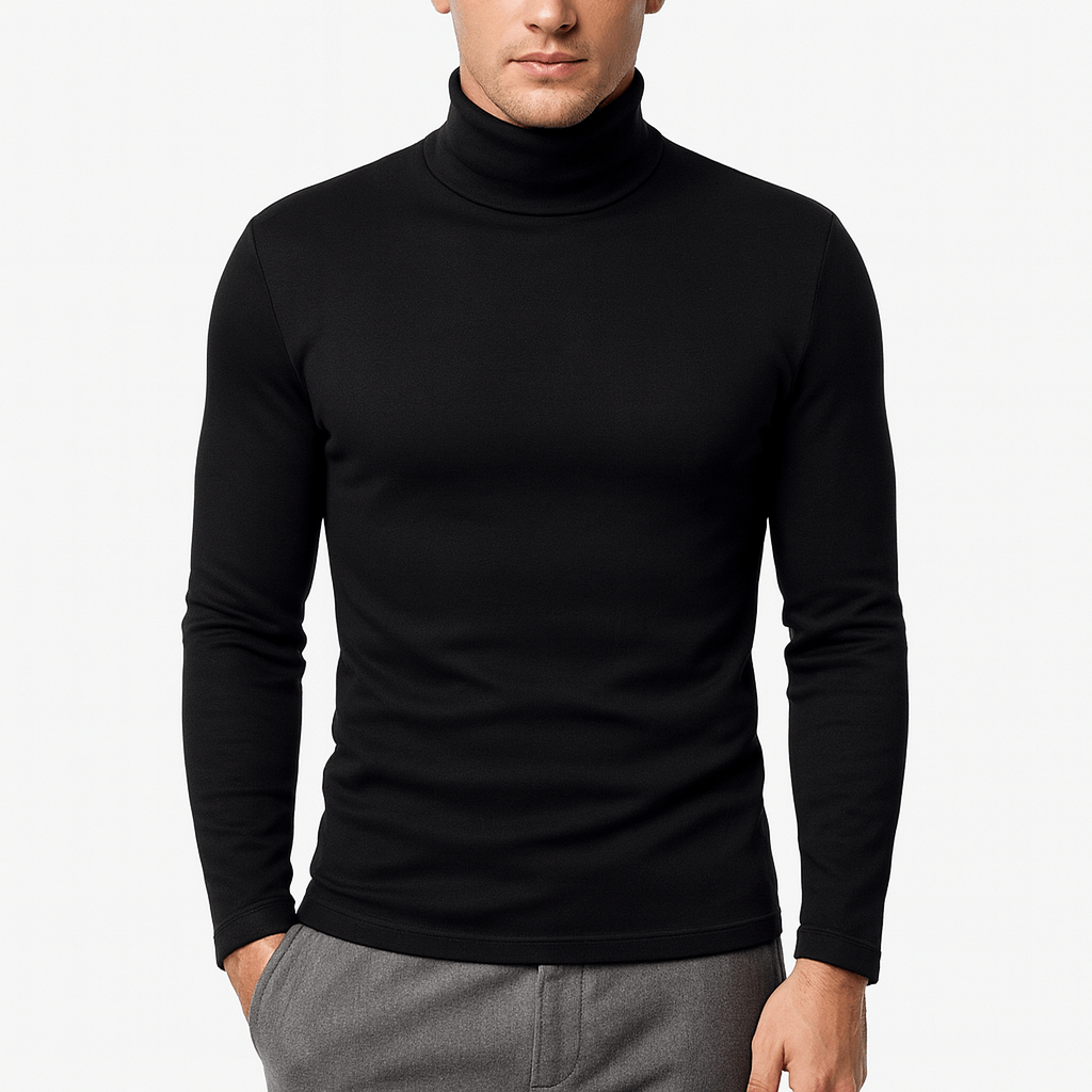 Tenue de Luxe | Slim-fit T-shirt à col roulé en coton extensible 2