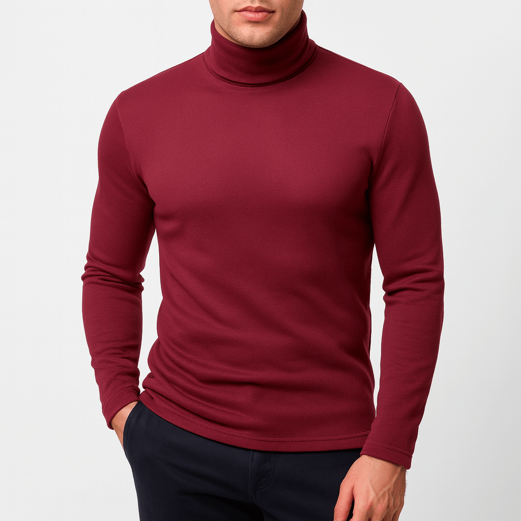Tenue de Luxe | Slim-fit T-shirt à col roulé en coton extensible 3