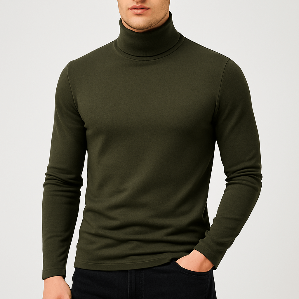 Tenue de Luxe | Slim-fit T-shirt à col roulé en coton extensible 4