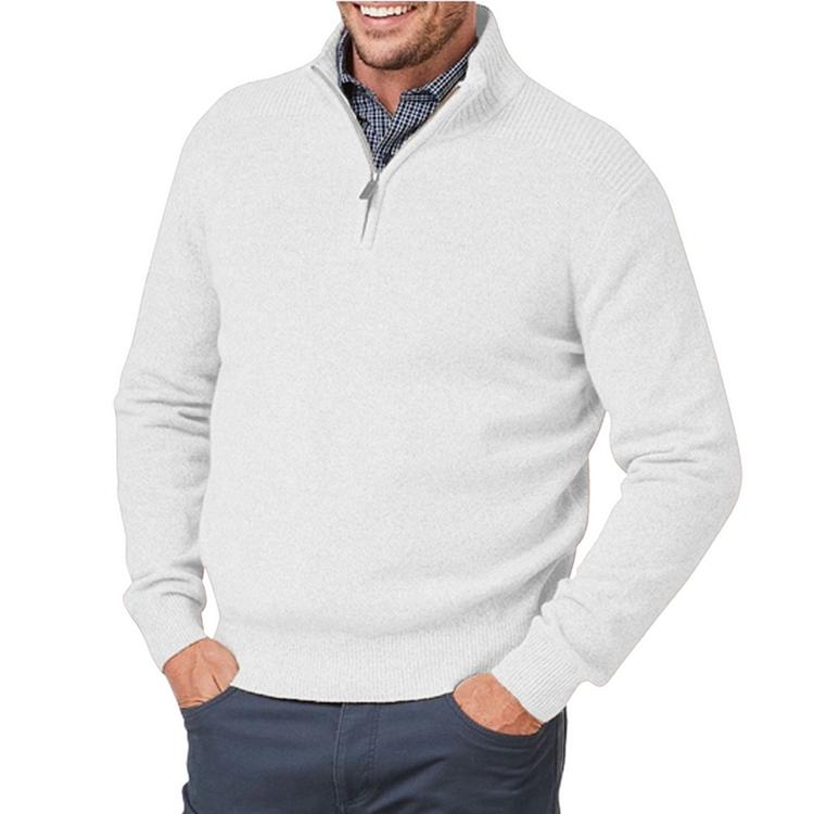 Thibault – Pull pour hommes à fermeture éclair trois-quarts, alliant confort et style moderne