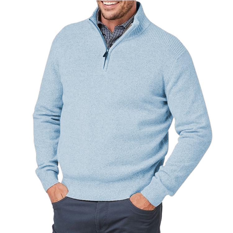 Thibault – Pull pour hommes à fermeture éclair trois-quarts, alliant confort et style moderne