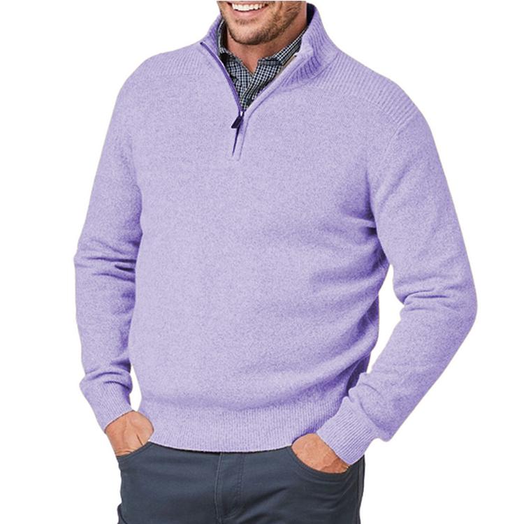 Thibault – Pull pour hommes à fermeture éclair trois-quarts, alliant confort et style moderne