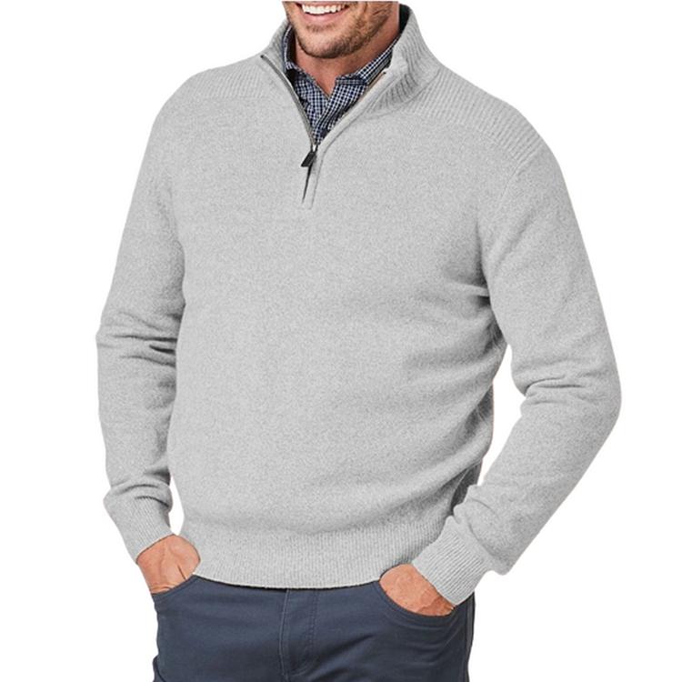 Thibault – Pull pour hommes à fermeture éclair trois-quarts, alliant confort et style moderne