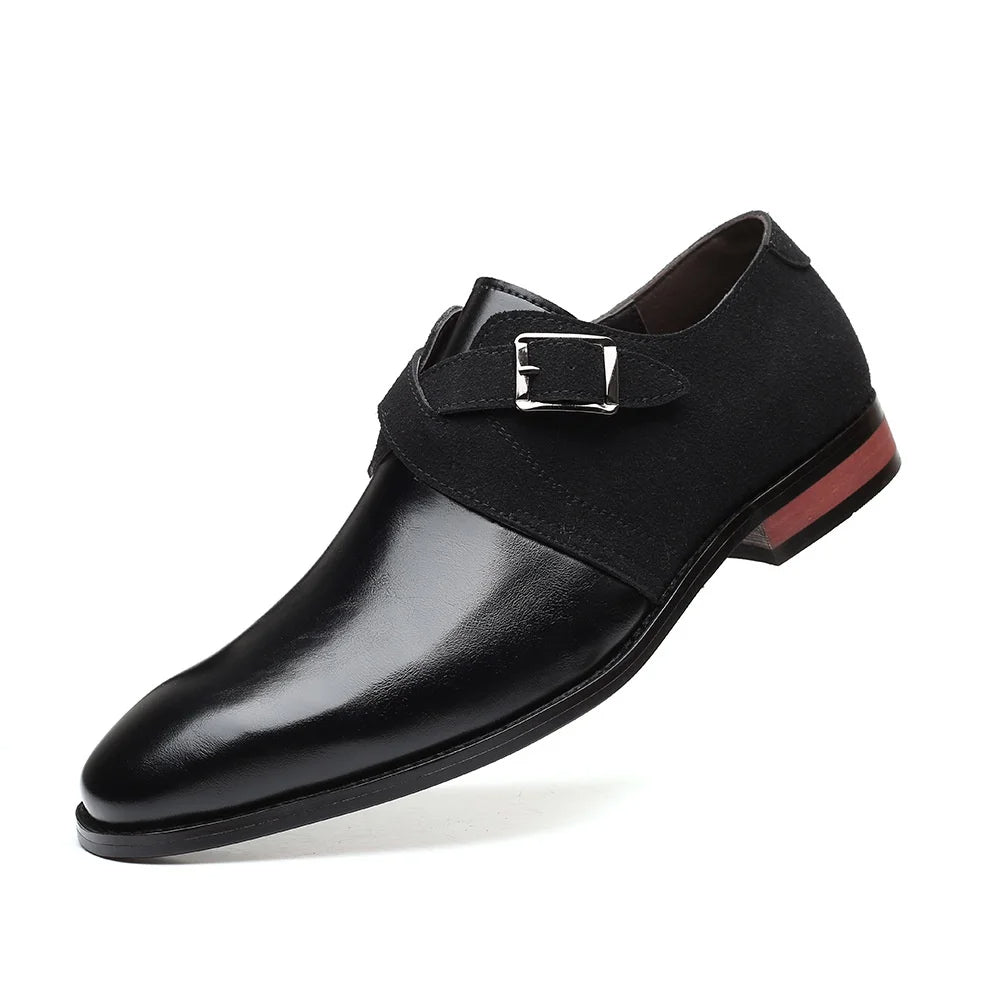 Mocassins à double boucle avec confort en cuir vegan et daim