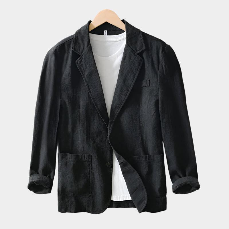 Veste blazer raffinée en lin pour homme, parfaite pour la saison estivale