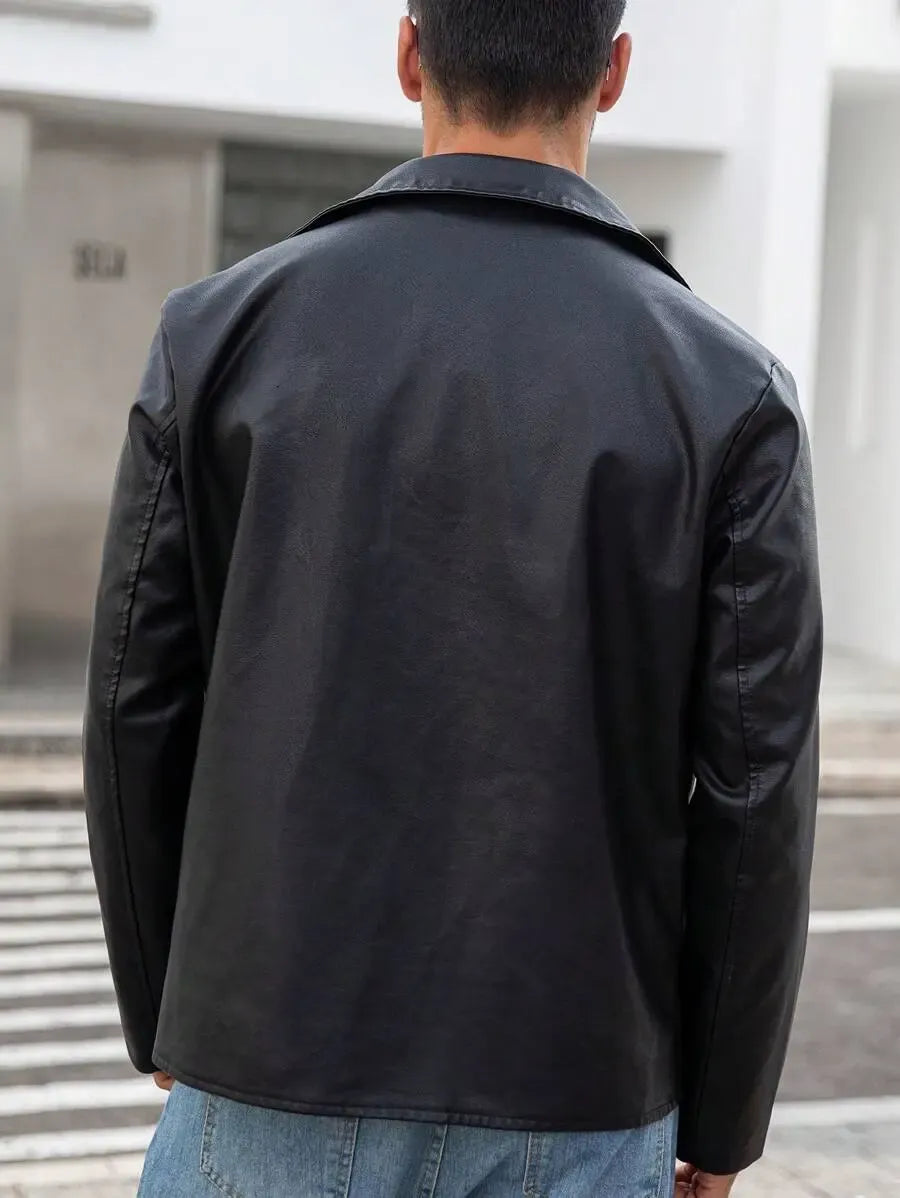 Veste classique en similicuir – Vêtements d'extérieur élégants pour hommes