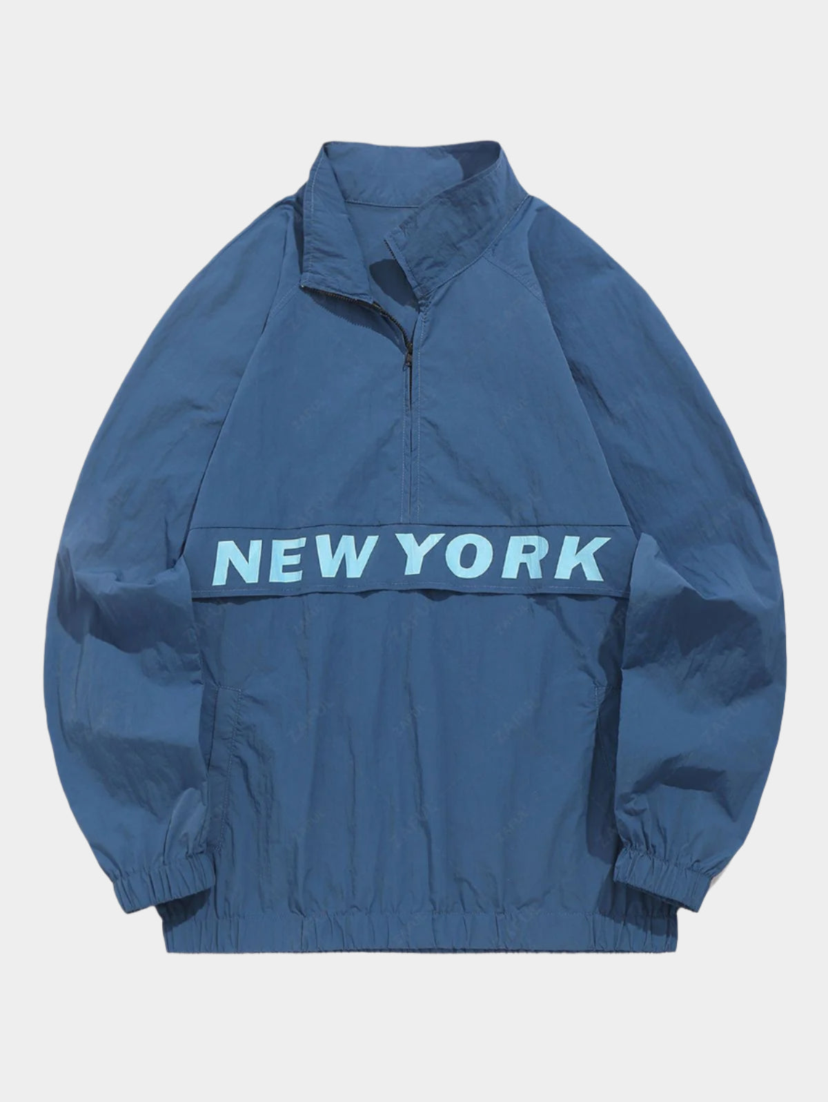 Veste coupe-vent à demi-zip avec imprimé New York pour homme