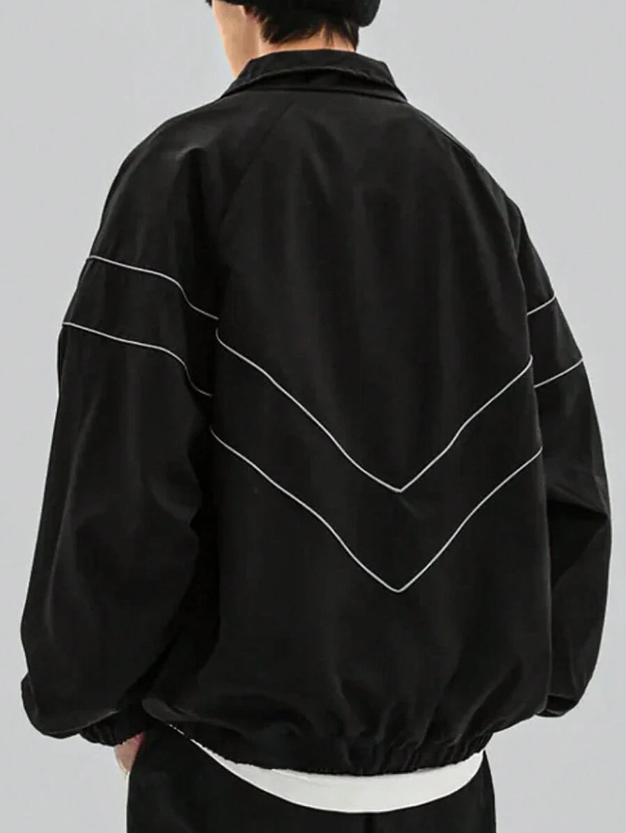 Veste coupe-vent grande taille à blocs contrastés et fermeture éclair sur le devant