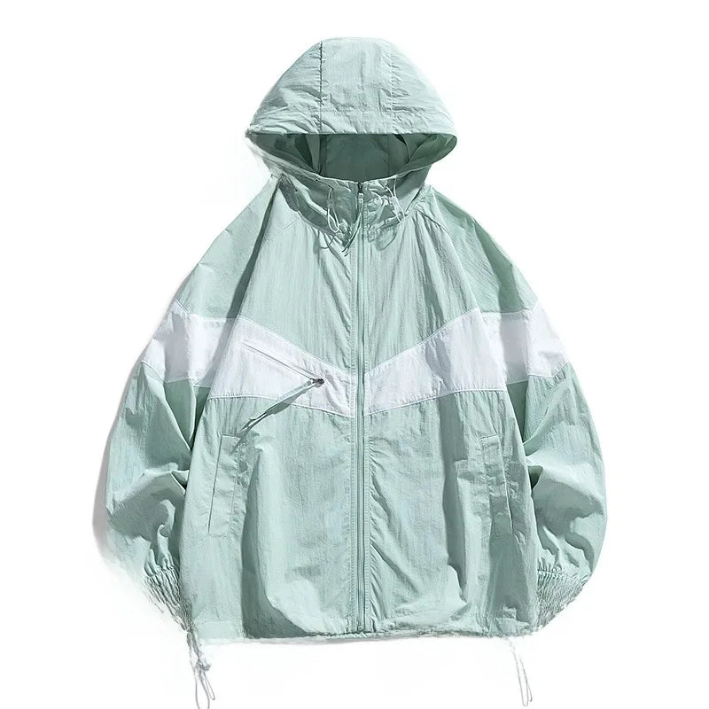 Veste coupe-vent légère en soie glacée pour homme – Respirante et anti-UV