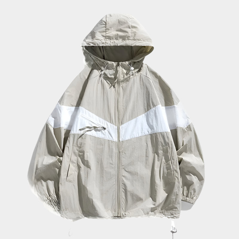 Veste coupe-vent légère en soie glacée pour homme – Respirante et anti-UV