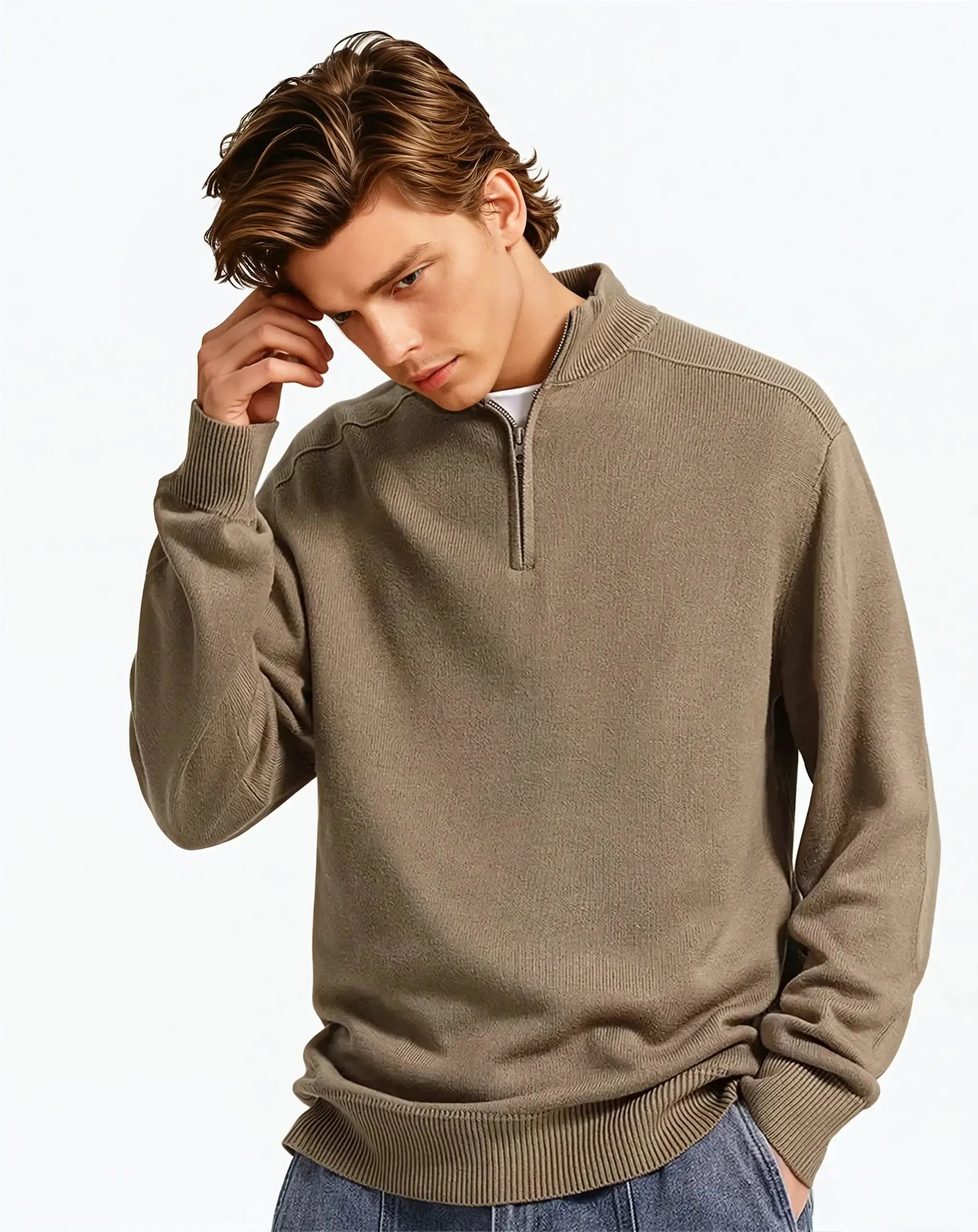 Zip-Up en Laine Mérinos pour Homme – Vêtement Chaud et Élégant avec Col Zippé, Parfait pour l'Hiver - 7