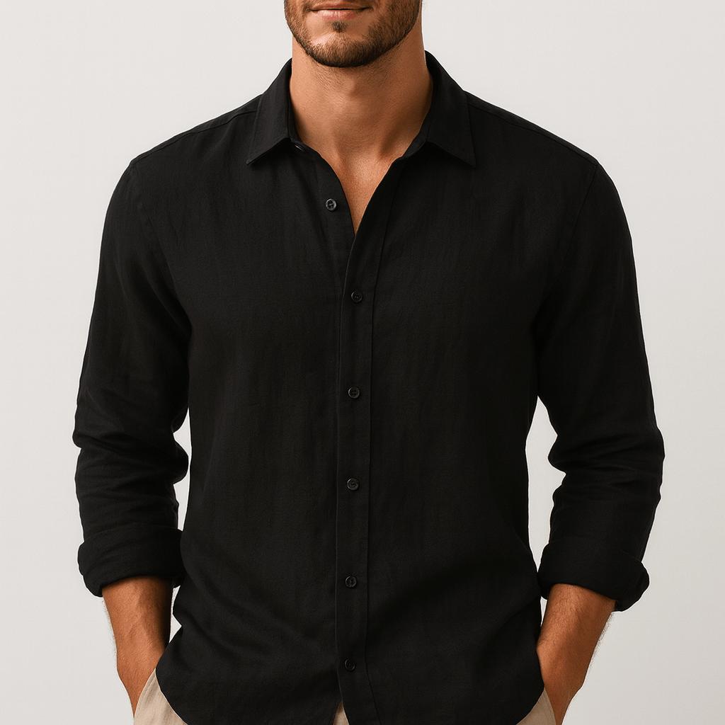 Zoviska | Lin ample chemise à col classique - 1