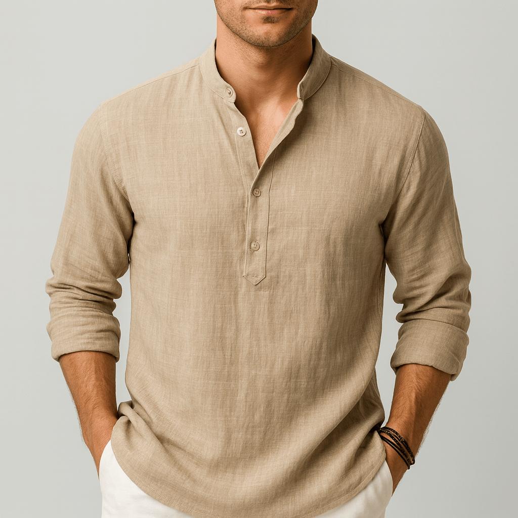 Zoviska | Lin ample chemise à col classique - 4