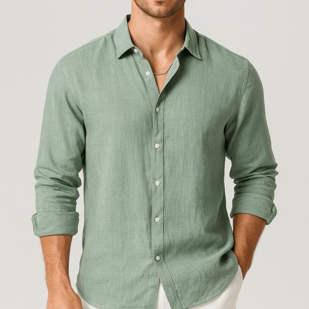 Zoviska | Lin ample chemise à col classique - 7