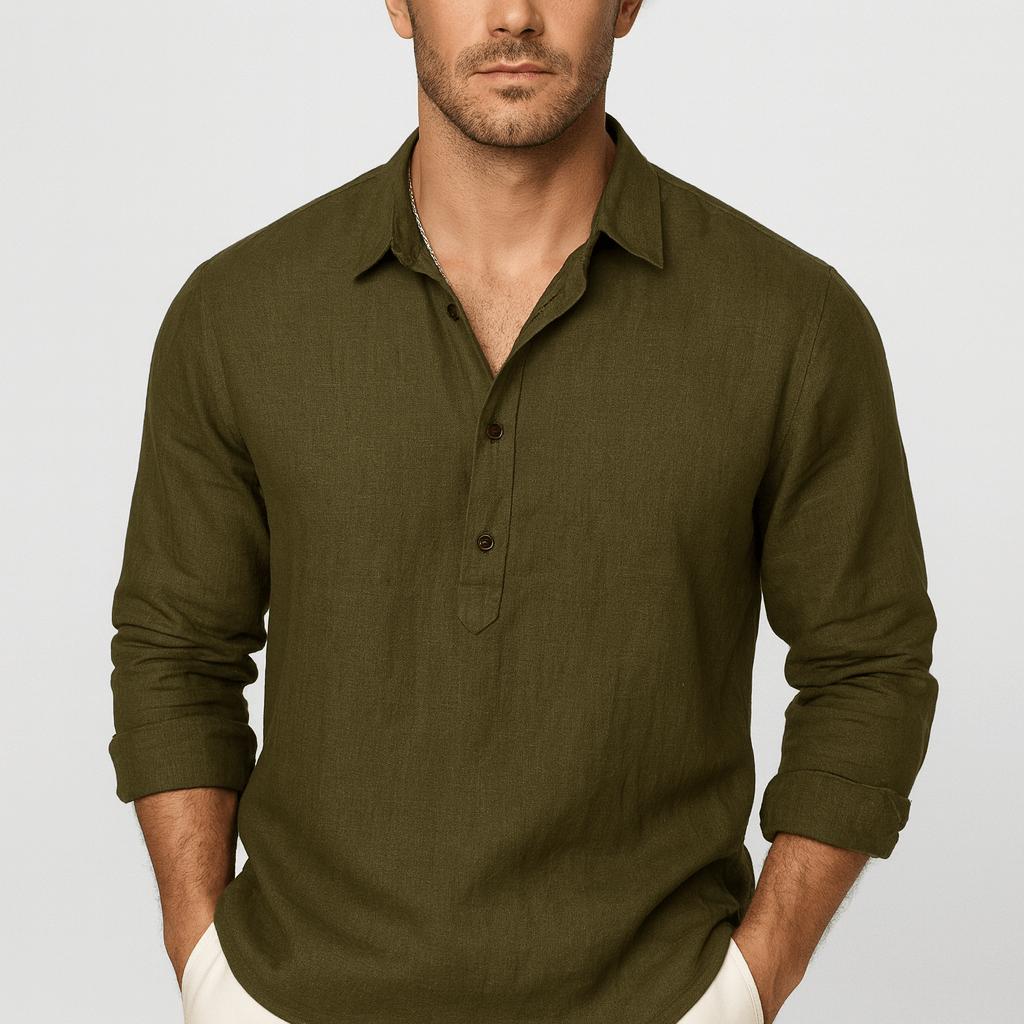 Zoviska | Lin ample chemise à col classique - 10