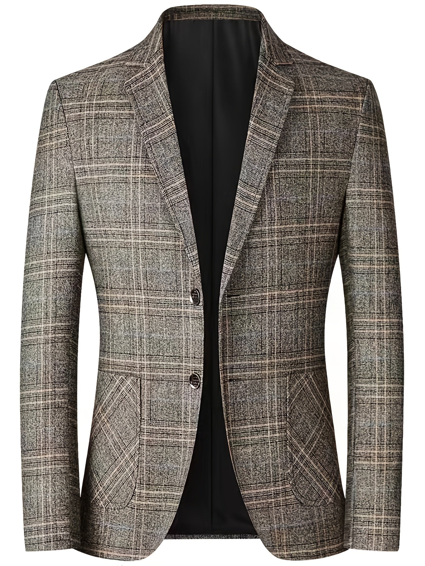 Costume slim à carreaux et rayures pour homme – Style décontracté et moderne