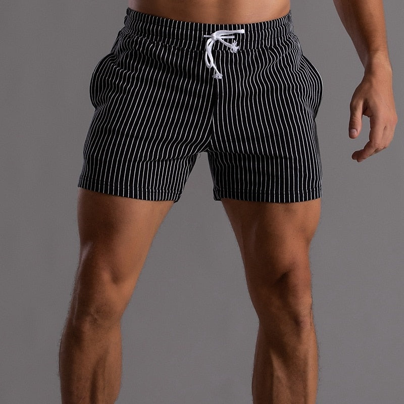 Shorts courts avec taille élastique et cordon pour sport et détente pour hommes