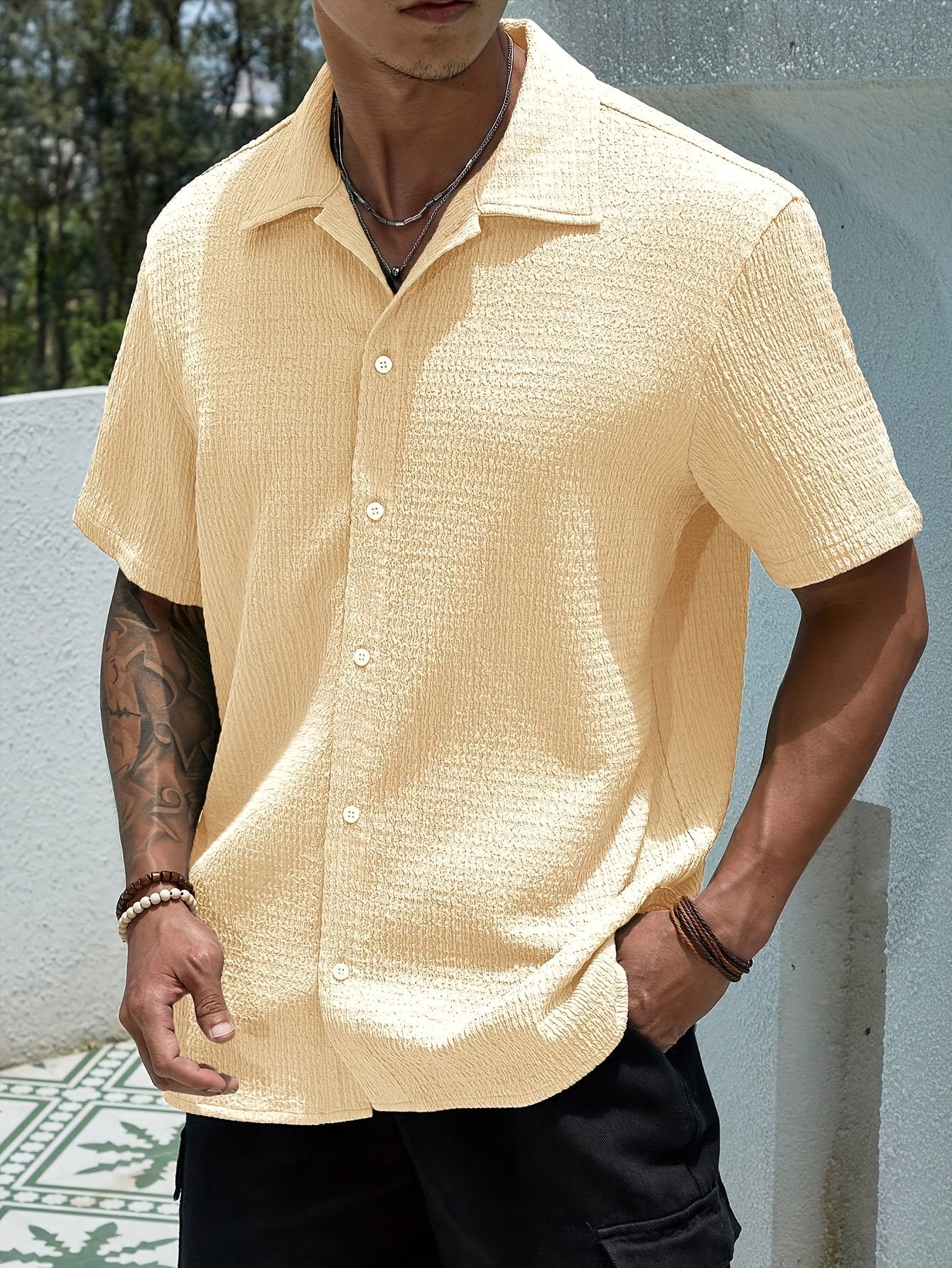 Chemise Casual à Manches Courtes pour Homme – Style Léger Boutonné