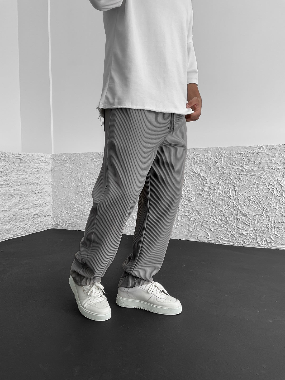 Pantalon en velours côtelé à taille élastique – Coupe décontractée pour homme