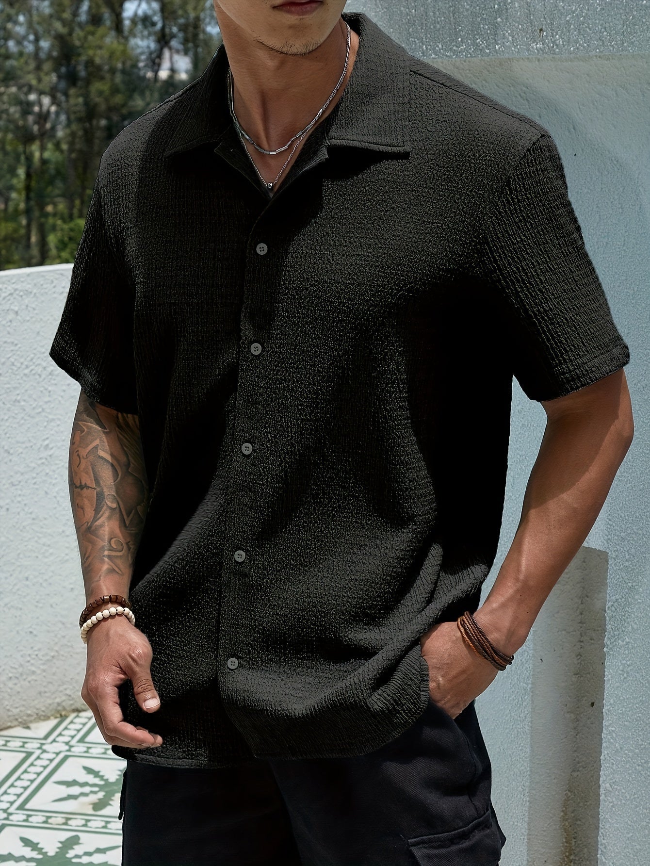 Chemise Casual à Manches Courtes pour Homme – Style Léger Boutonné
