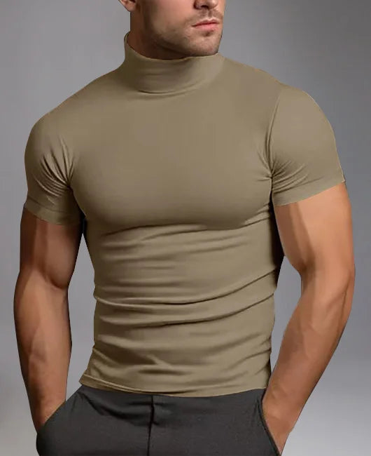 Solvsvanen | Chemise slim unie à col roulé