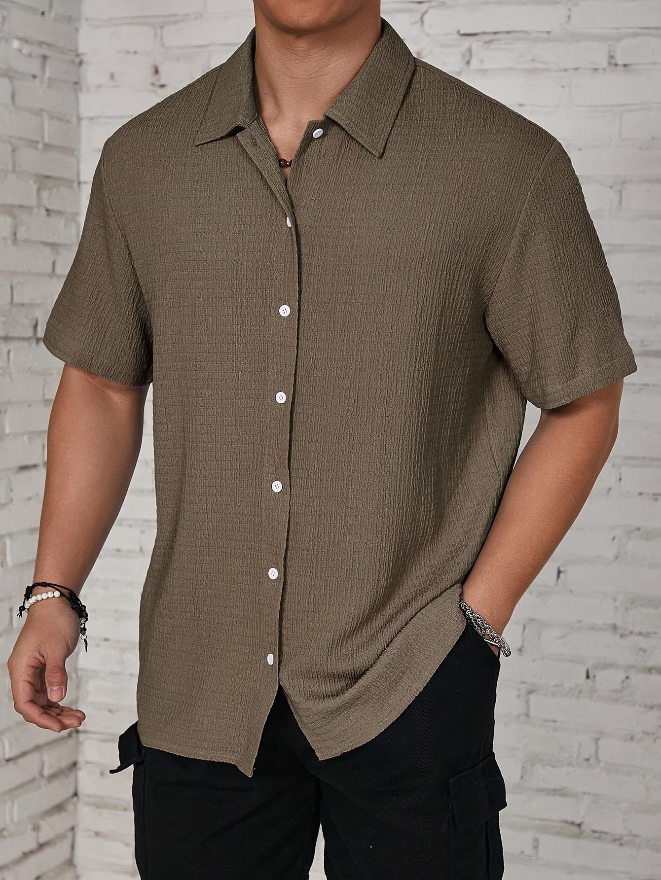 Chemise Casual à Manches Courtes pour Homme – Style Léger Boutonné