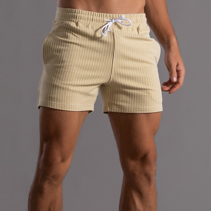 Shorts courts avec taille élastique et cordon pour sport et détente pour hommes