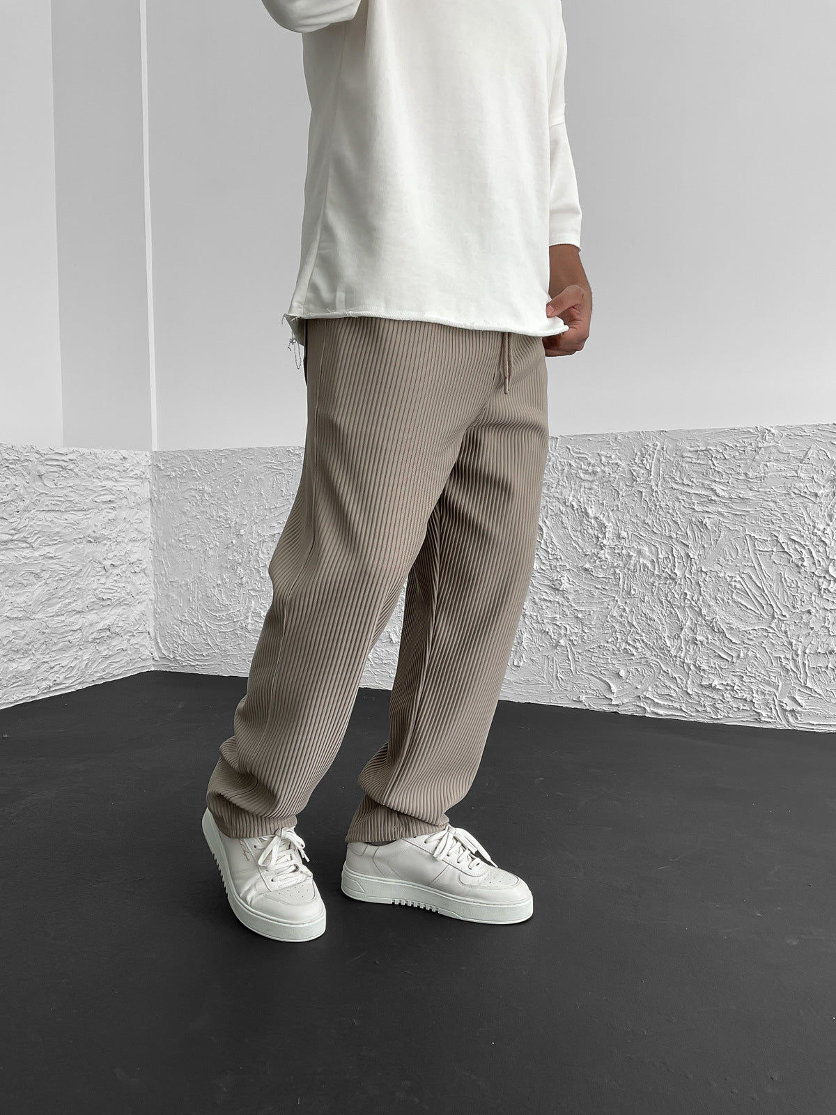 Pantalon en velours côtelé à taille élastique – Coupe décontractée pour homme