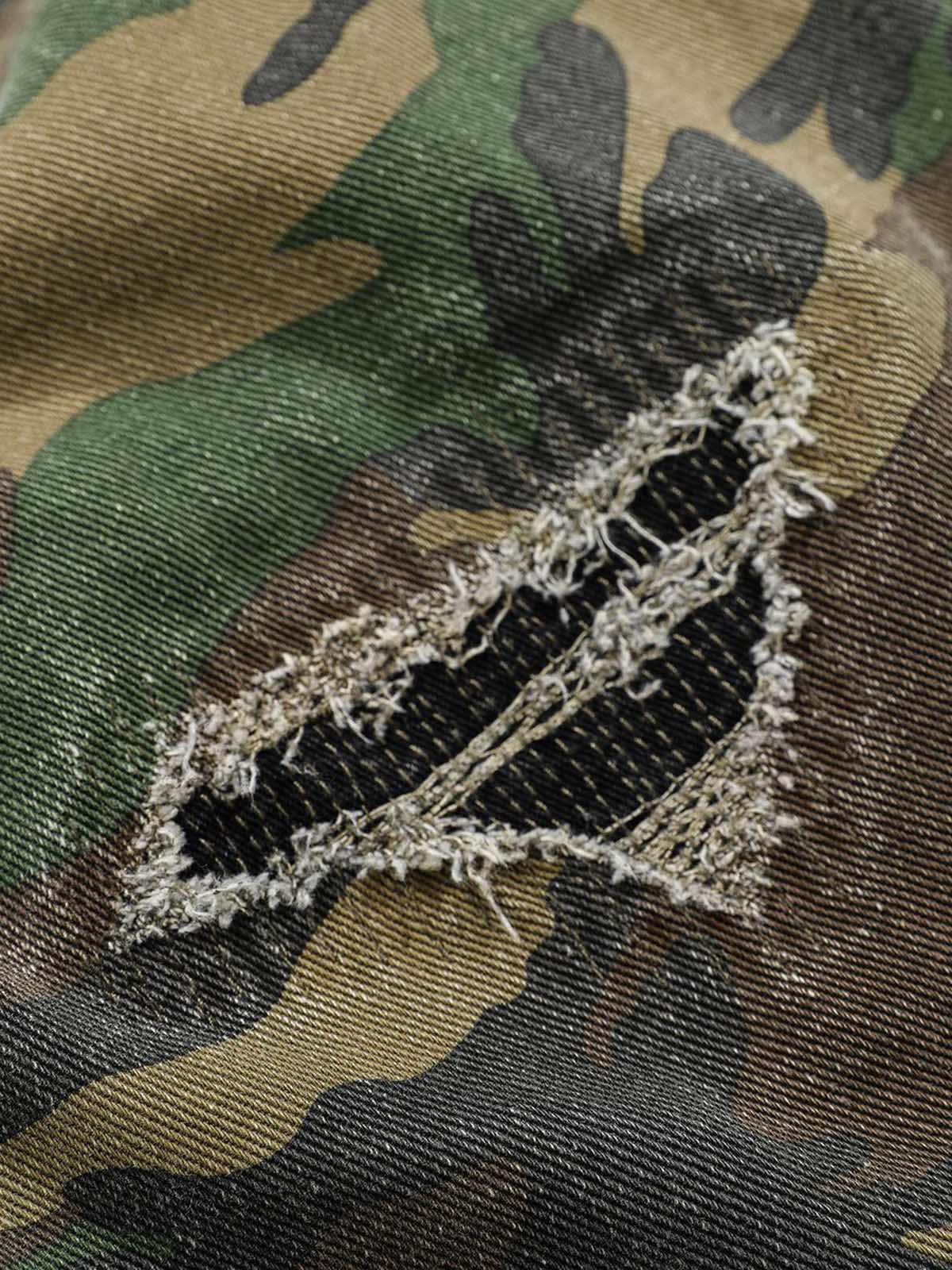 Pantalon ample déchiré - Pantalon camouflage à jambe large pour homme