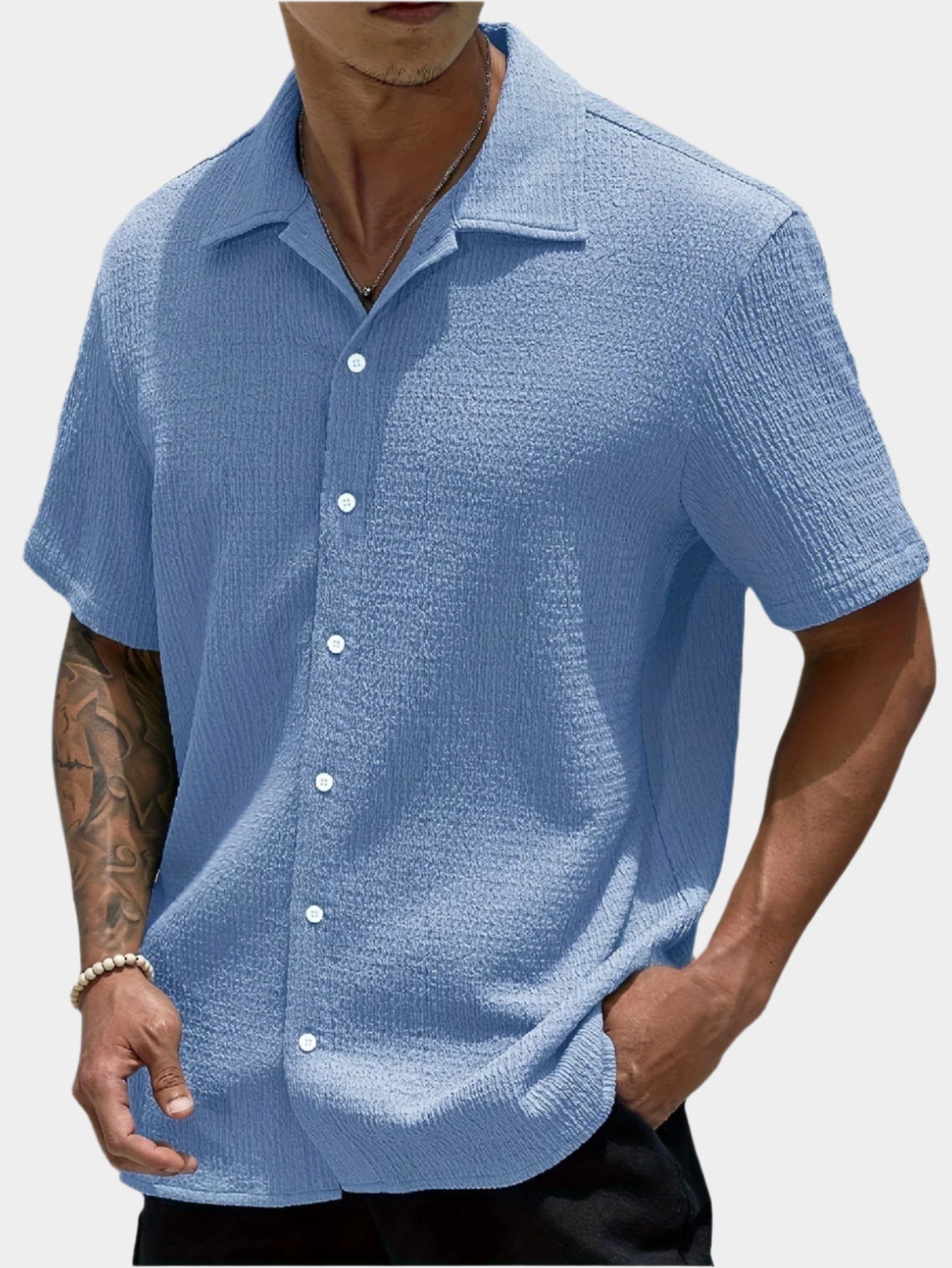 Chemise Casual à Manches Courtes pour Homme – Style Léger Boutonné