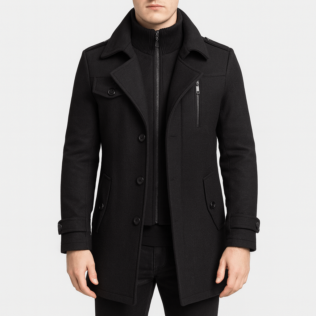 Solvsvanen | Élégant manteau en laine double épaisseur