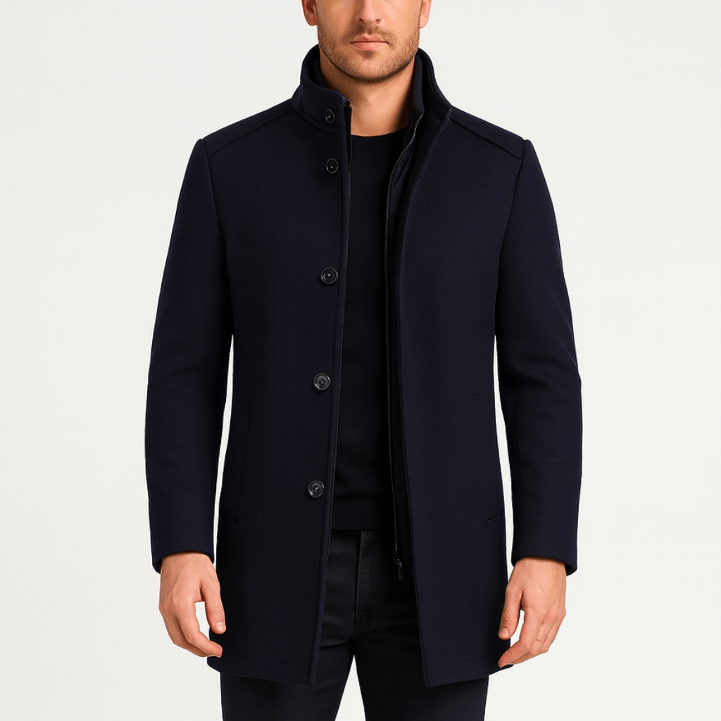 Solvsvanen | Manteau en laine à col montant et doublure amovible