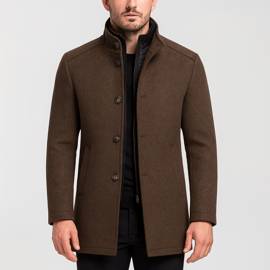 Solvsvanen | Manteau en laine à col montant et doublure amovible