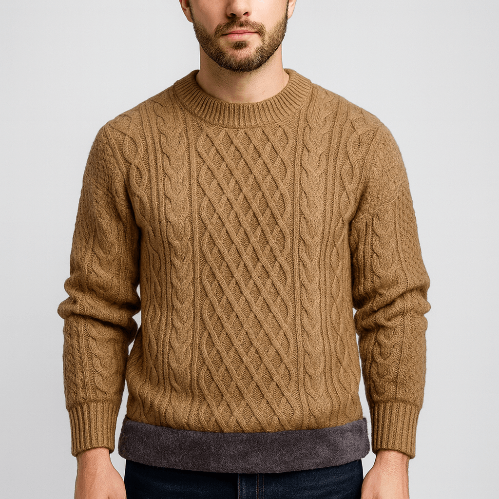 Solvsvanen | Pull col rond en maille torsadée