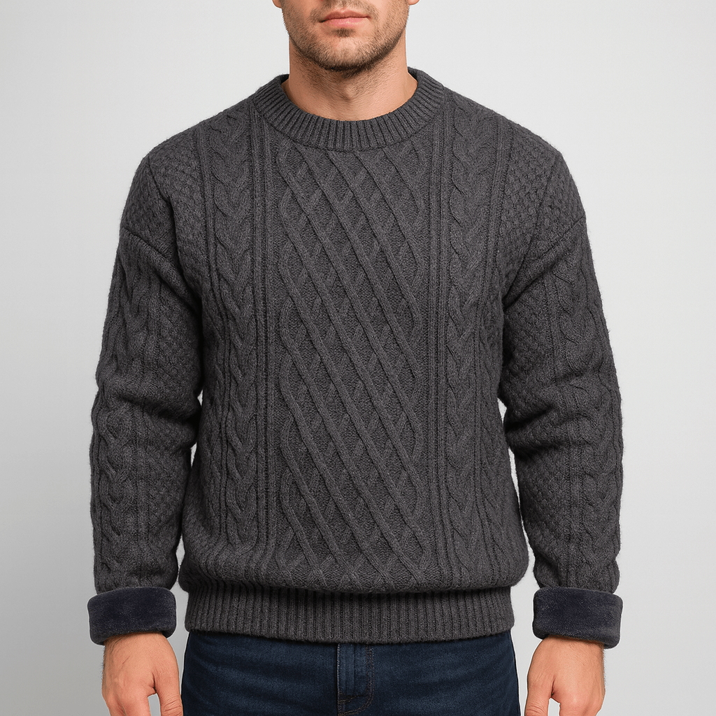 Solvsvanen | Pull col rond en maille torsadée