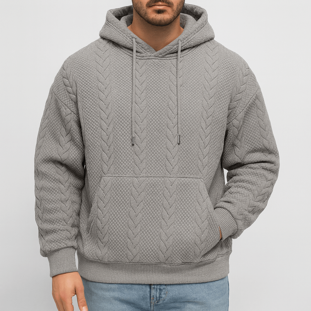 Solvsvanen | Sweat à capuche décontracté en tricot torsadé uni