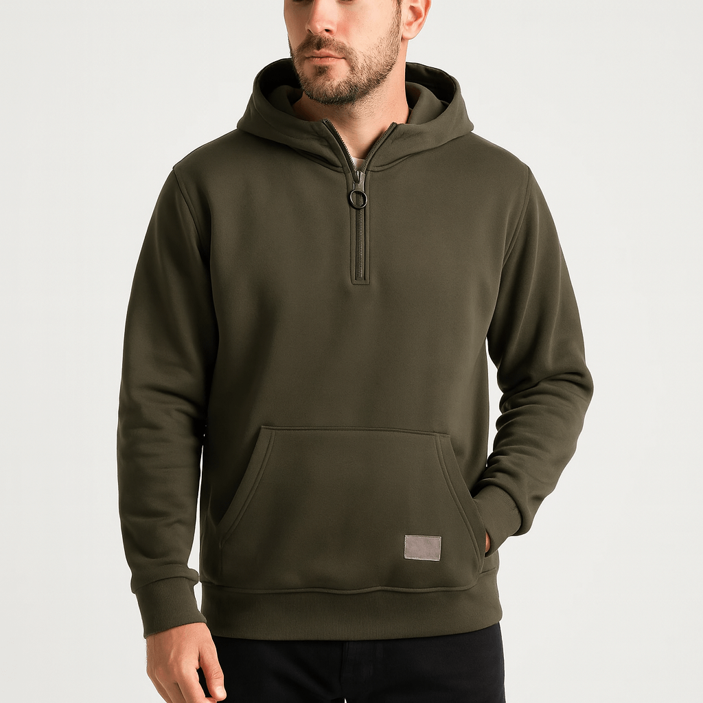 Solvsvanen | Sweat à capuche doux avec demi-zip