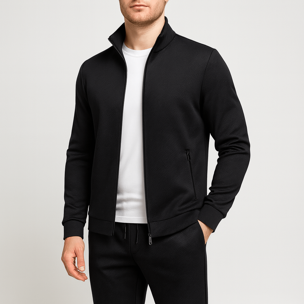 Solvsvanen | Survêtement zippé en lycra texturé