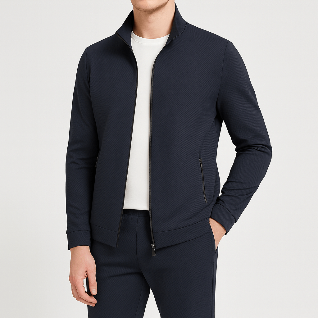 Solvsvanen | Survêtement zippé en lycra texturé