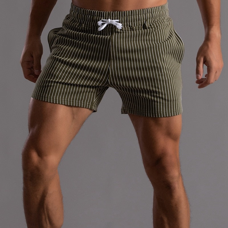 Shorts courts avec taille élastique et cordon pour sport et détente pour hommes