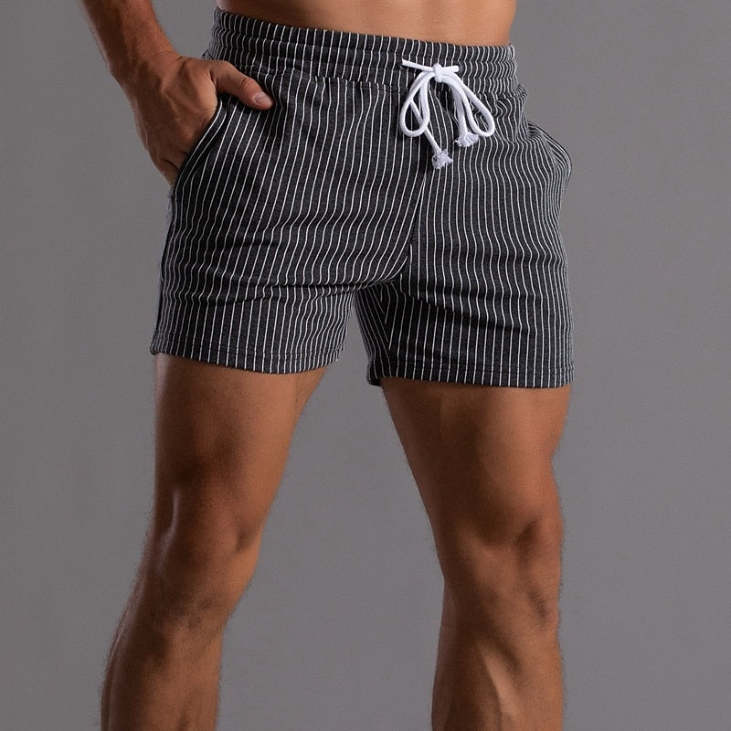 Shorts courts avec taille élastique et cordon pour sport et détente pour hommes