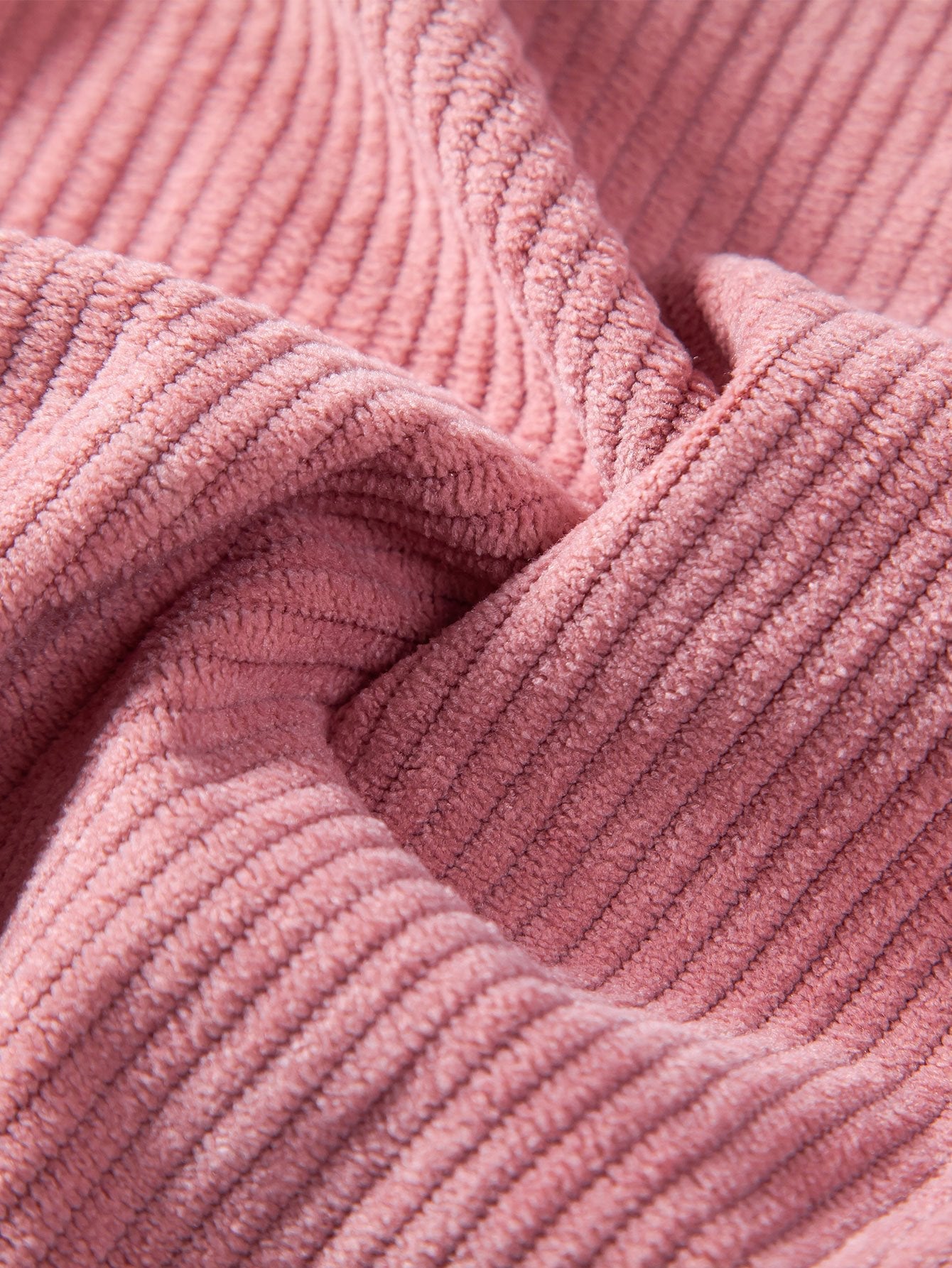 T-shirt oversize en velours côtelé avec poche – Coupe décontractée