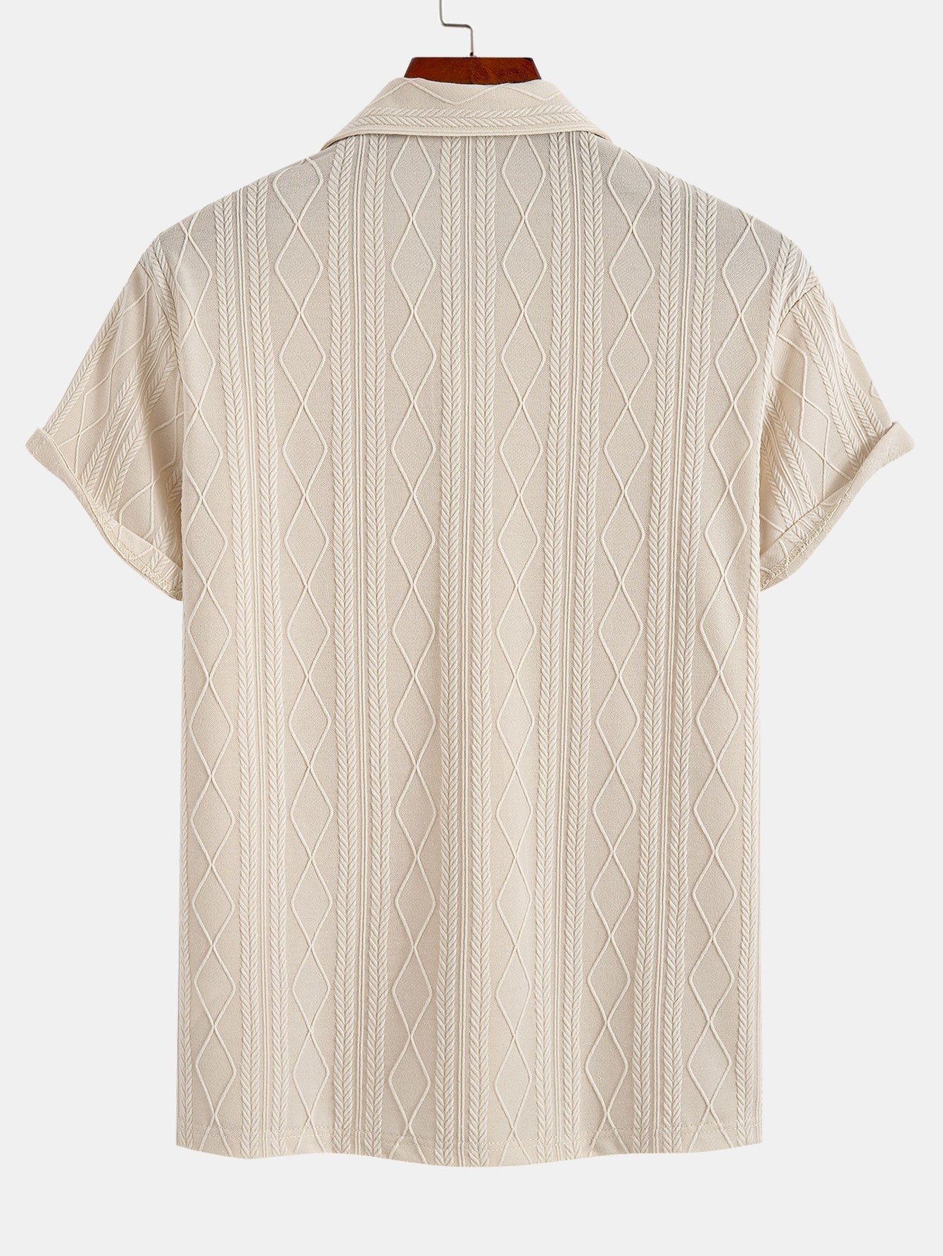 Polo en jacquard géométrique tricoté – Vêtements d'été décontractés pour hommes