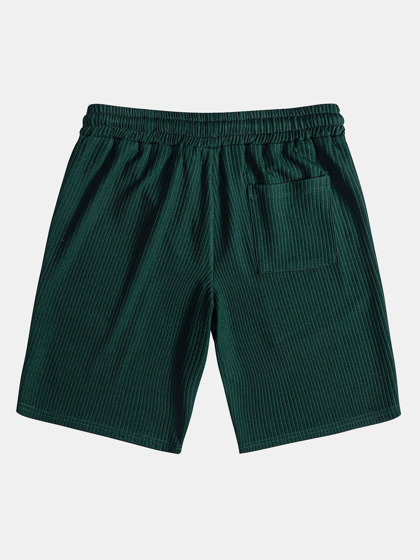 Côtelé coupe ajustée chemise à col montant et short à cordon de serrage deux ensembles