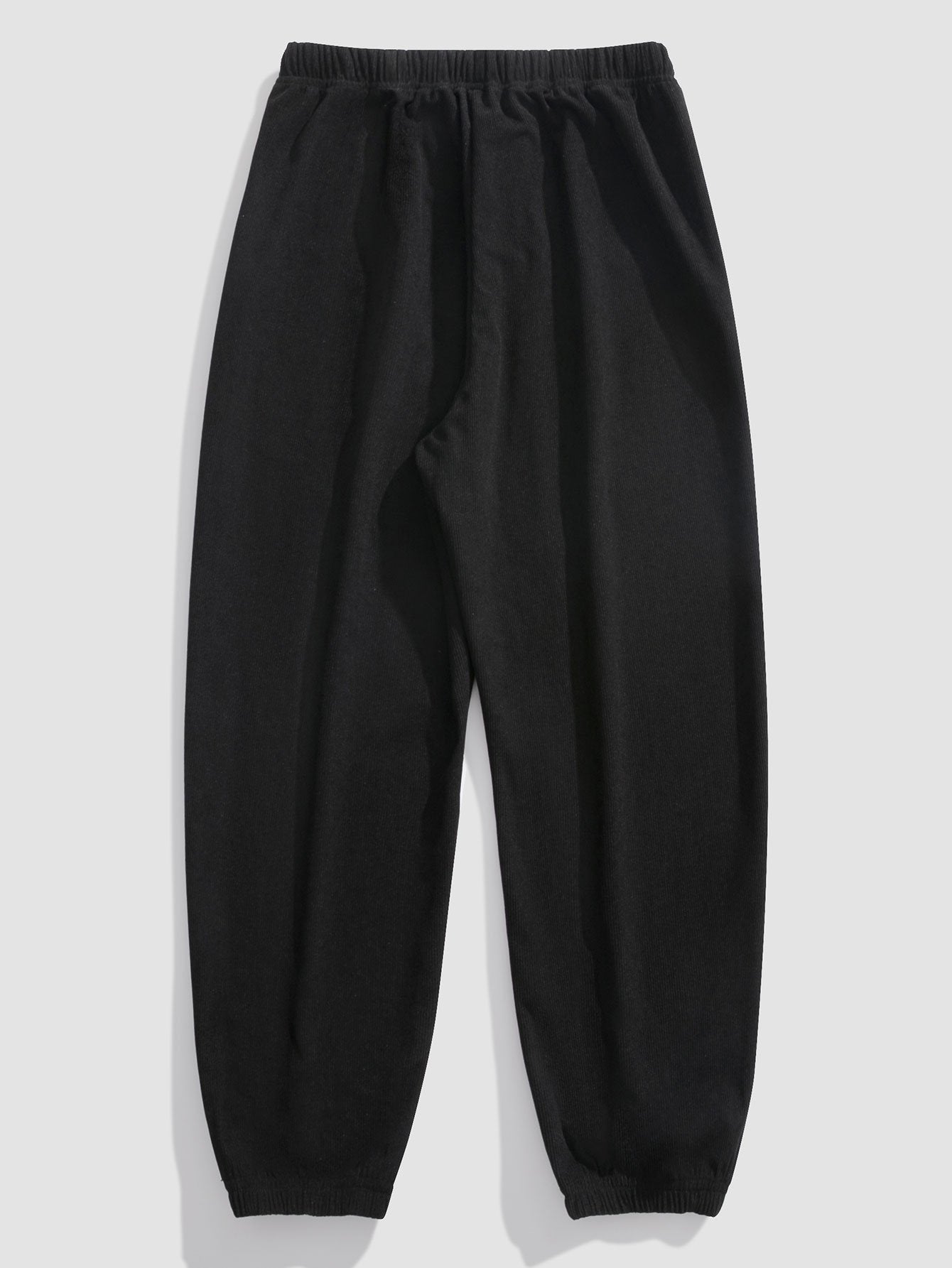 Pantalon de survêtement en velours côtelé avec cordon de serrage pour homme
