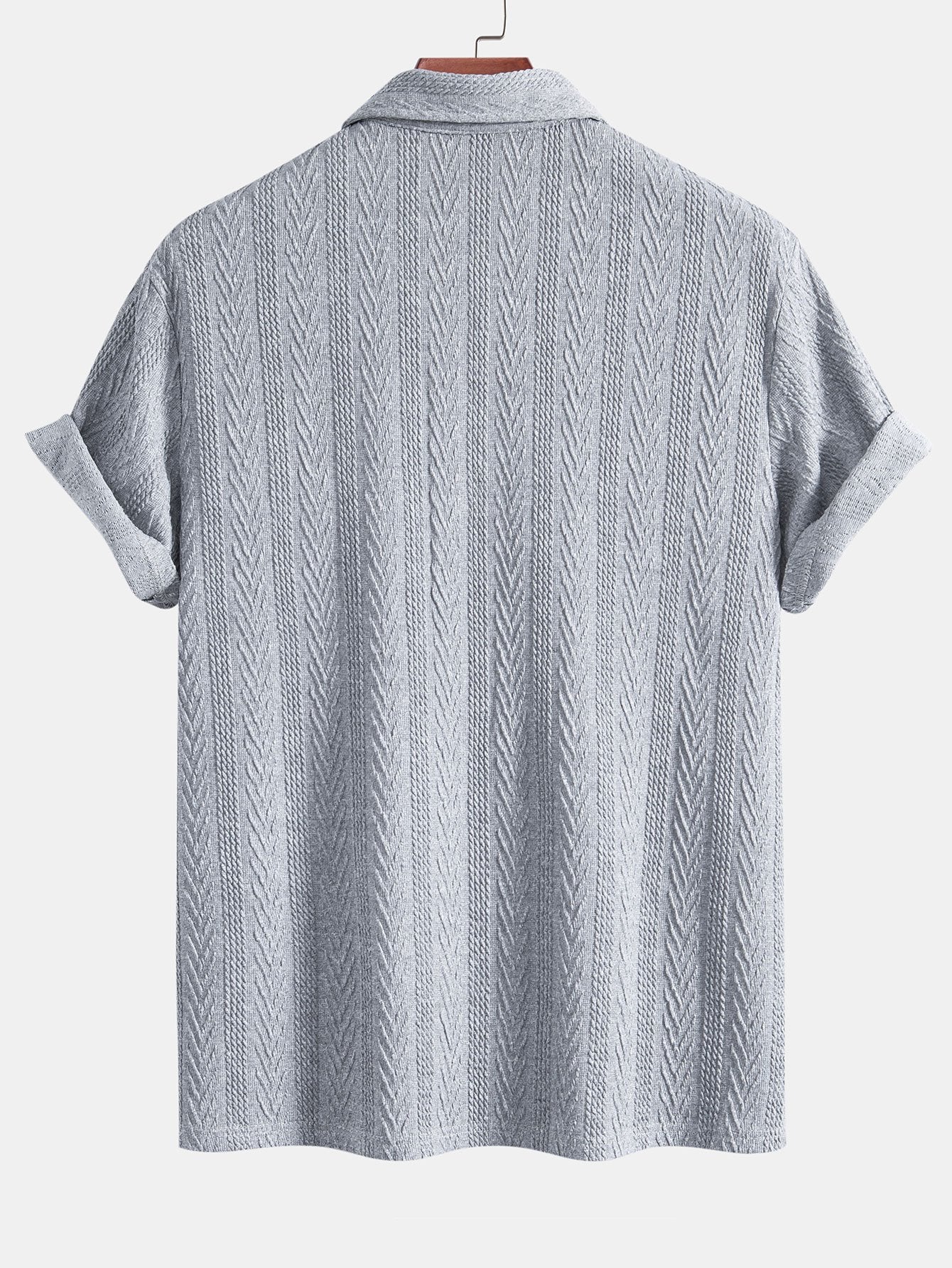 Polo jacquard géométrique tricoté – Chemise décontractée pour homme