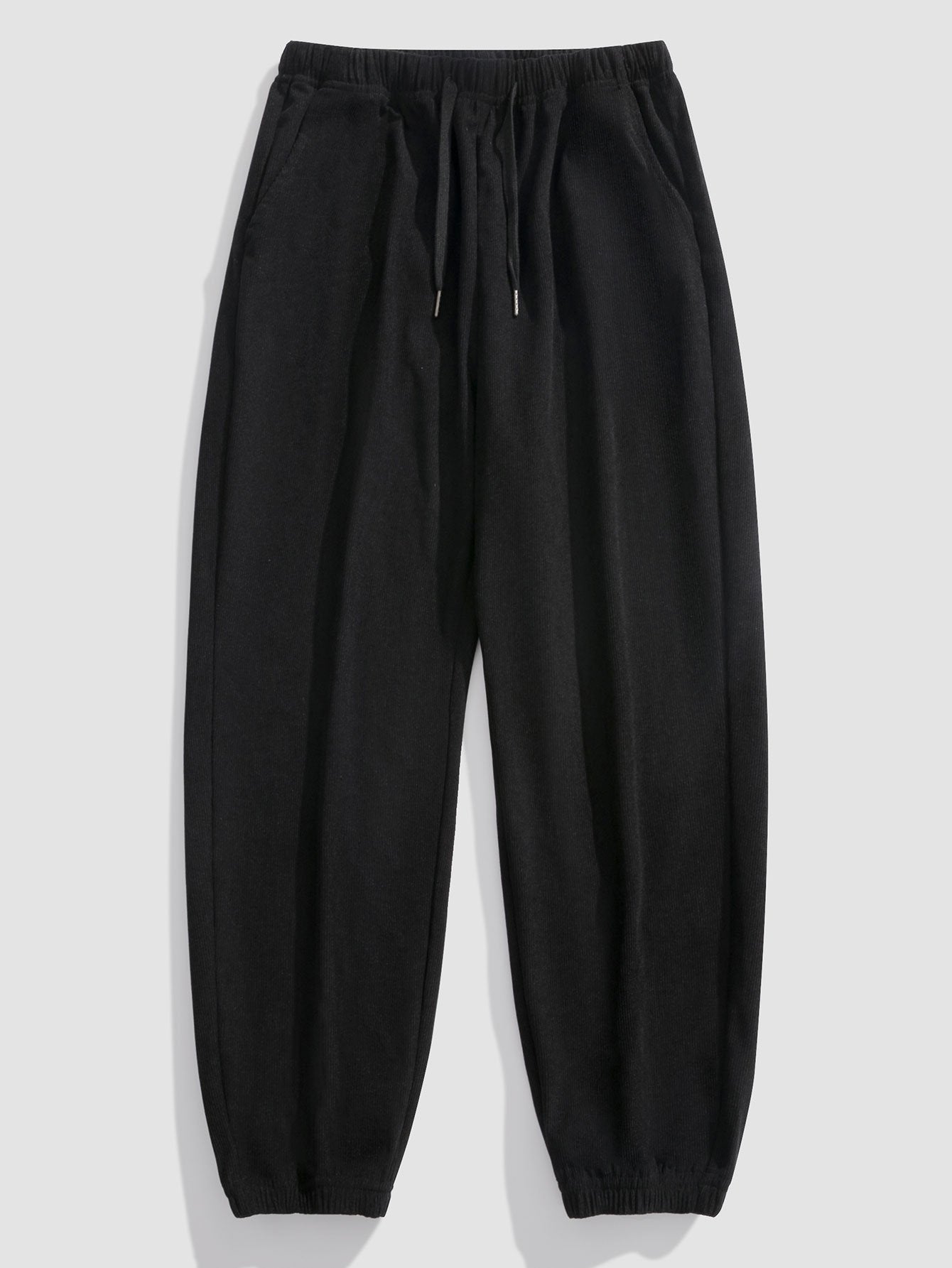Pantalon de survêtement en velours côtelé avec cordon de serrage pour homme